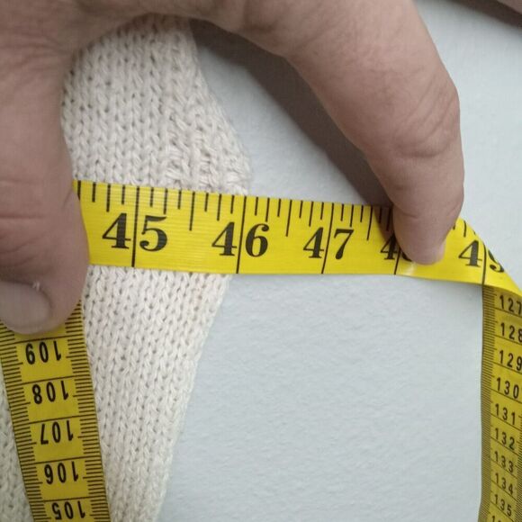 Easel Beige Striped Mid-Weight Knit Fringed Open Cardigan Poncho Western Small - Picture 7 of 8